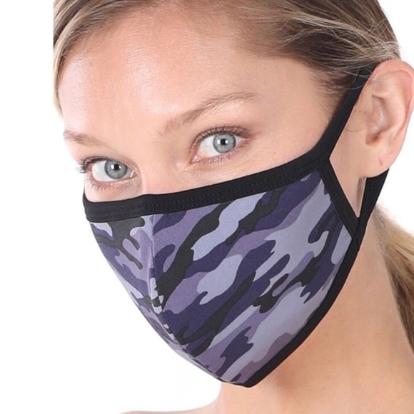 🔴 5 for $10 ONE Zenana Camouflage Print Cotton Face Mask - Picture 1 of 10